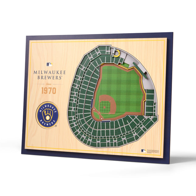Milwaukee Brewers 5-Layer 3D StadiumView Wall Art