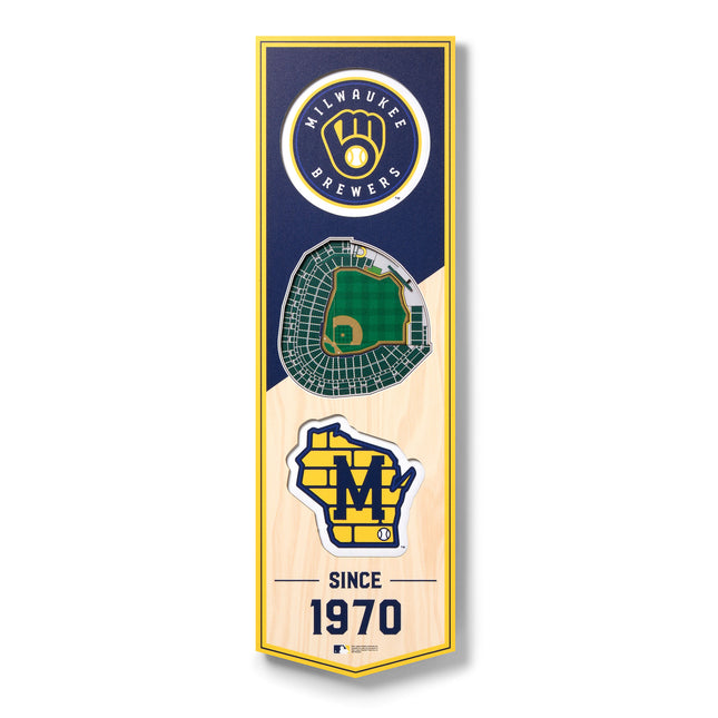 Milwaukee Brewers 3D Stadium 6x19 Banners