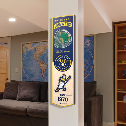 Milwaukee Brewers 8x32 3D Stadium Banner