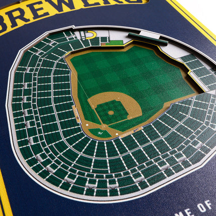 Milwaukee Brewers 8x32 3D Stadium Banner