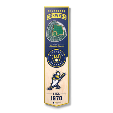 Milwaukee Brewers 8x32 3D Stadium Banner