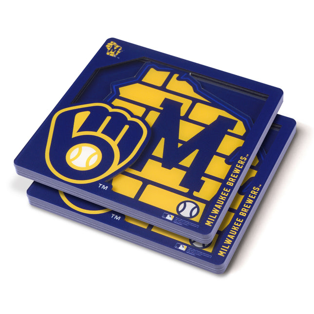 Milwaukee Brewers 3D Logo Series Coasters