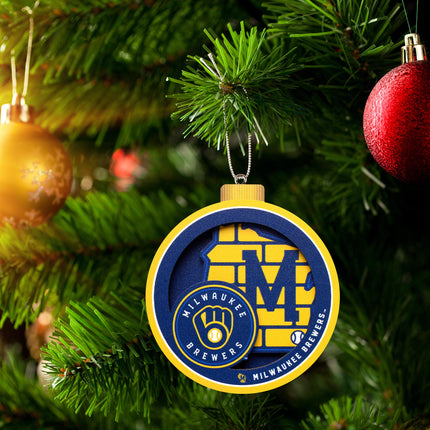 Milwaukee Brewers 3D Logo Series Ornament