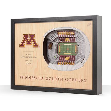 Minnesota Gophers 25-Layer StadiumViews 3D Wall Art
