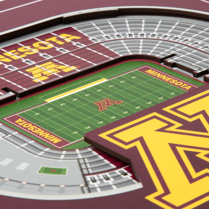 Minnesota Golden Gophers 3D StadiumView Wall Art 12x12