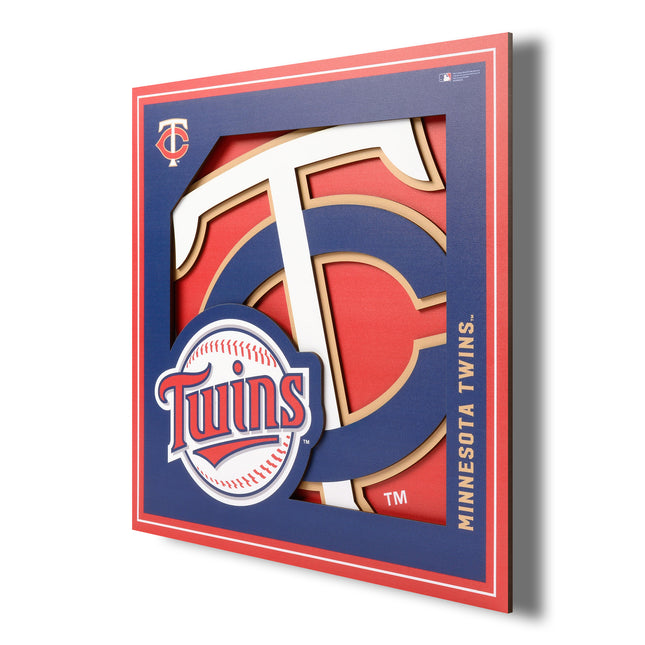 Minnesota Twins 3D Logo Series Wall Art - 12x12