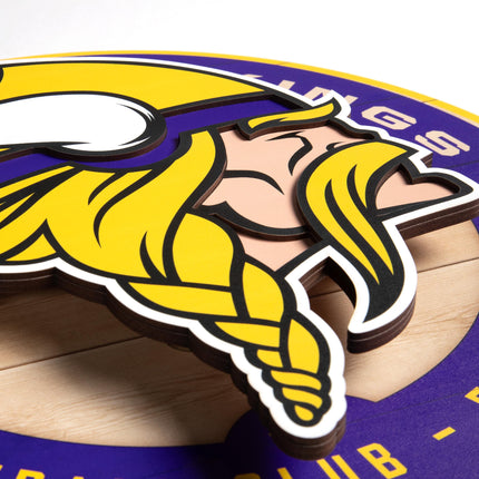 Minnesota Vikings 3DX Circle Backer Wall Art