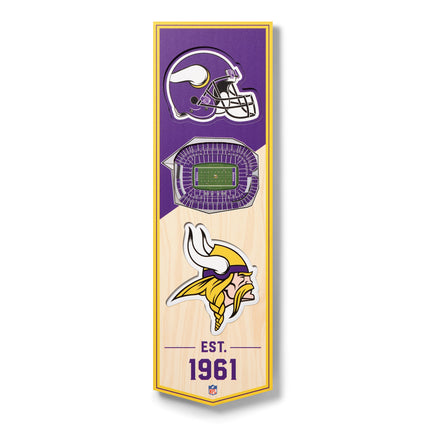 Minnesota Vikings 3D Stadium 6x19 Banners