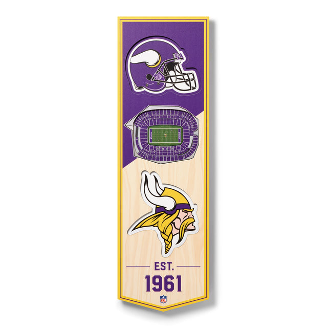 Minnesota Vikings 3D Stadium 6x19 Banners