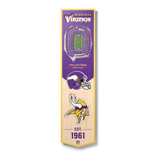 Minnesota Vikings 8x32 3D Stadium Banner