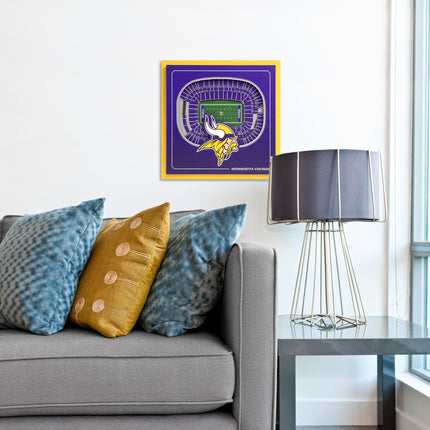 Minnesota Vikings 3D StadiumView Wall Art 12x12