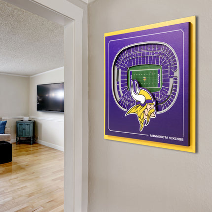 Minnesota Vikings 3D StadiumView Wall Art 12x12