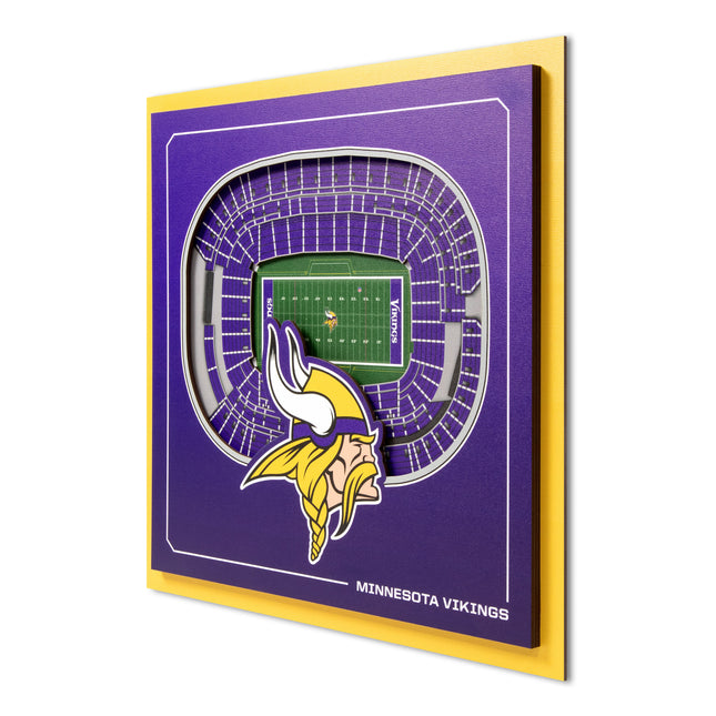 Minnesota Vikings 3D StadiumView Wall Art 12x12