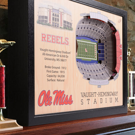 Ole Miss Rebels 25-Layer StadiumViews 3D Wall Art