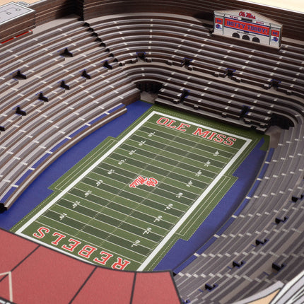 Ole Miss Rebels 25-Layer StadiumViews 3D Wall Art