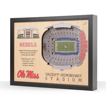 Ole Miss Rebels 25-Layer StadiumViews 3D Wall Art