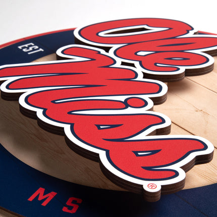 Ole Miss Rebels 3DX Circle Backer Wall Art