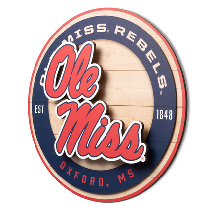 Ole Miss Rebels 3DX Circle Backer Wall Art