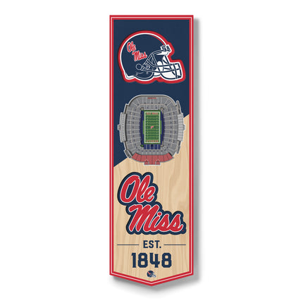 Ole Miss Rebels 3D Stadium 6x19 Banners