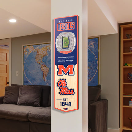 Ole Miss Rebels 8x32 3D Stadium Banner