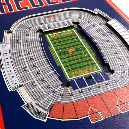 Ole Miss Rebels 8x32 3D Stadium Banner