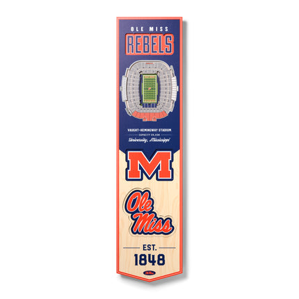 Ole Miss Rebels 8x32 3D Stadium Banner