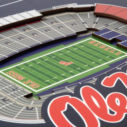 Ole Miss Rebels 3D StadiumView Wall Art 12x12