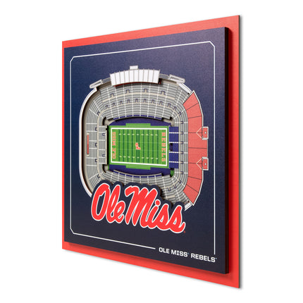 Ole Miss Rebels 3D StadiumView Wall Art 12x12