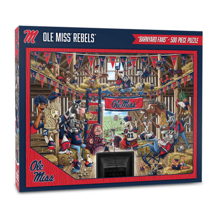 Ole Miss Rebels Barnyard Fans Puzzle - 500 PC