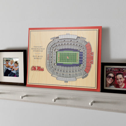 Ole Miss Rebels 5-Layer 3D StadiumView Wall Art