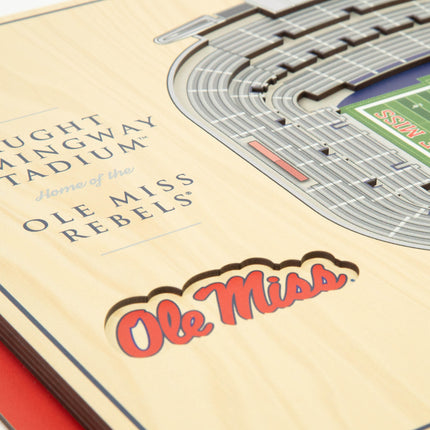 Ole Miss Rebels 5-Layer 3D StadiumView Wall Art