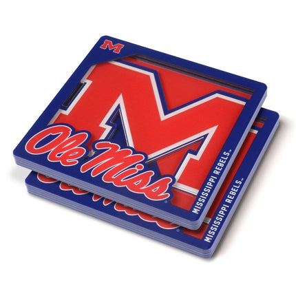 Ole Miss Rebels 3D Logo Series Coasters