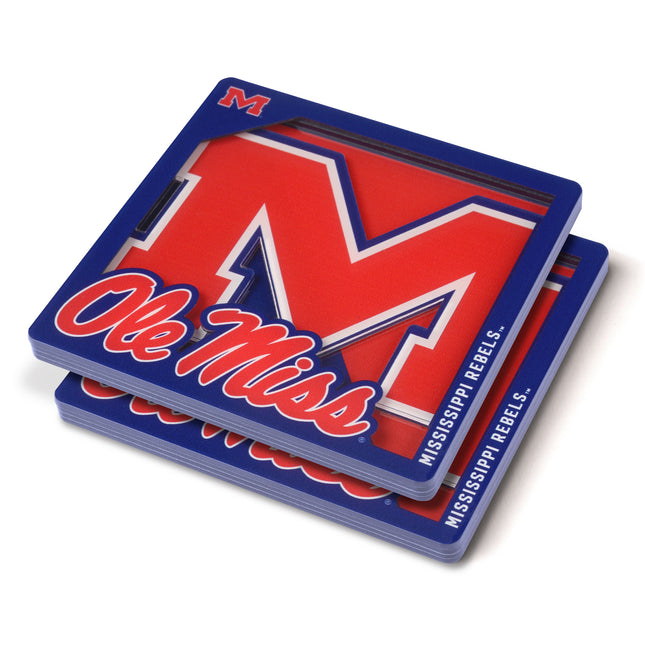 Ole Miss Rebels 3D Logo Series Coasters