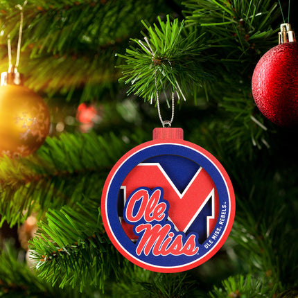 Ole Miss Rebels 3D Logo Series Ornament
