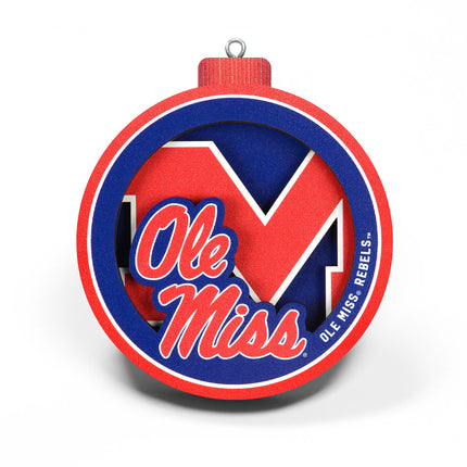 Ole Miss Rebels 3D Logo Series Ornament