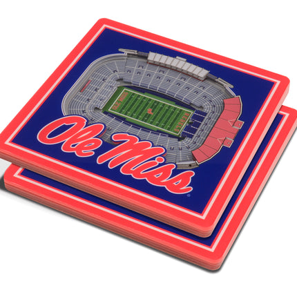 Ole Miss Rebels 3D Stadium View Coasters