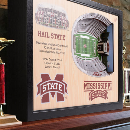 Mississippi State Bulldogs 25-Layer StadiumViews 3D Wall Art
