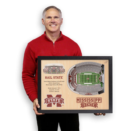Mississippi State Bulldogs 25-Layer StadiumViews 3D Wall Art