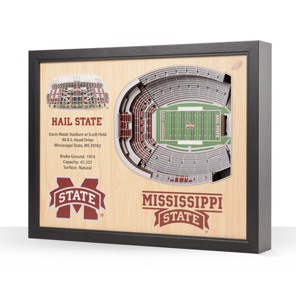 Mississippi State Bulldogs 25-Layer StadiumViews 3D Wall Art