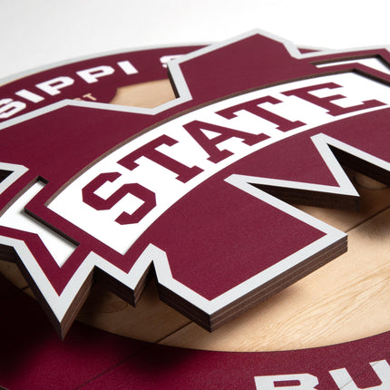 Mississippi State Bulldogs 3DX Circle Backer Wall Art