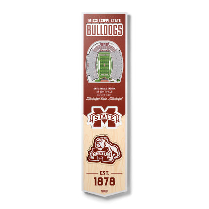 Mississippi State Bulldogs 8x32 3D Stadium Banner
