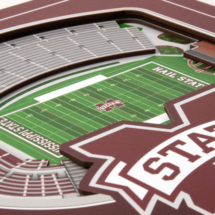 Mississippi State Bulldogs 3D StadiumView Wall Art 12x12