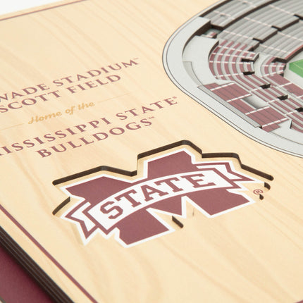 Mississippi State Bulldogs 5-Layer 3D StadiumView Wall Art