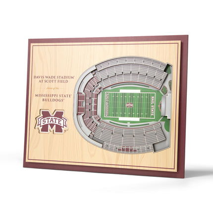 Mississippi State Bulldogs 5-Layer 3D StadiumView Wall Art