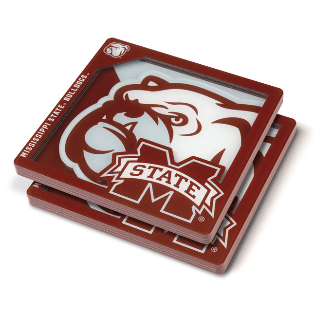 Mississippi State Bulldogs 3D Logo Series Coasters