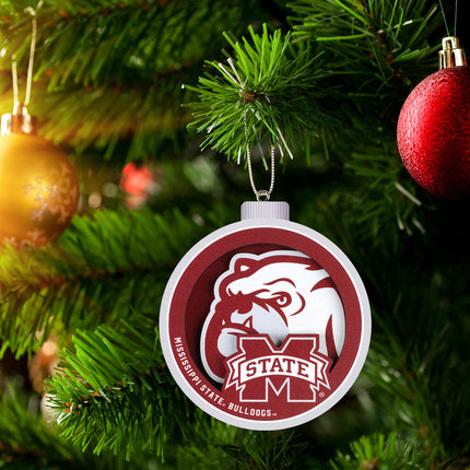 Mississippi State Bulldogs 3D Logo Series Ornament