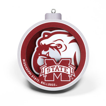 Mississippi State Bulldogs 3D Logo Series Ornament