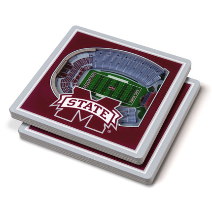 Mississippi State Bulldogs 3D Stadium View Coasters