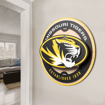 Missouri Tigers 3DX Circle Backer Wall Art