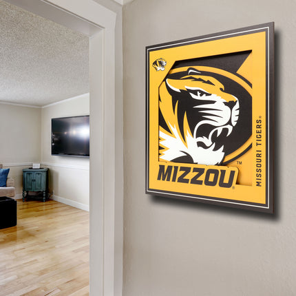 Missouri Tigers 3D Logo Series Wall Art - 12x12